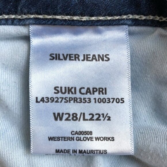 Silver Jeans Suki Capri Mid Rise Curvy Fit Size 28 - Picture 12 of 13